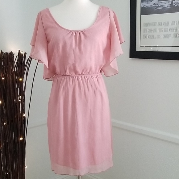 Rue21 Dresses & Skirts - Rue 21 rose blush pink metallic sheer dress